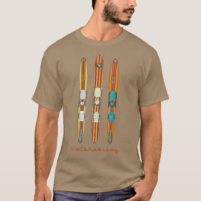 Classic Vintage Water Skis T Shirt (Framsida)