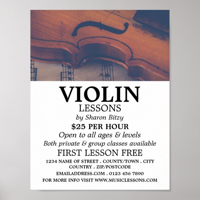 Classic Violin, Violin Lessons Reklam Poster (Framsidan)