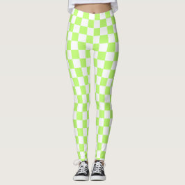 Classic visual lime checkerboard  leggings