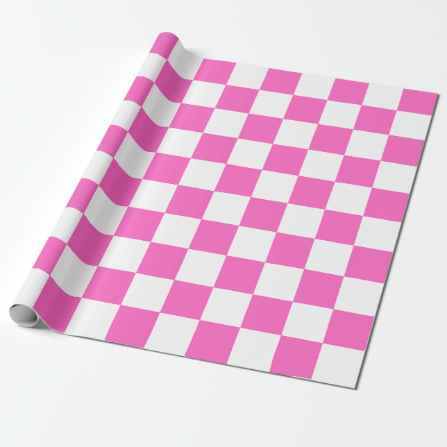 Classic visual pink checkerboard  presentpapper (Utrullad)