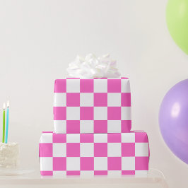 Classic visual pink checkerboard  presentpapper