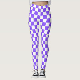 Classic visual purple checkerboard  leggings