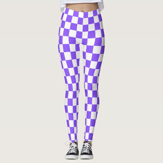 Classic visual purple checkerboard  leggings (Framsida)