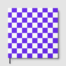 Classic visual violet checkerboard  gästböcker