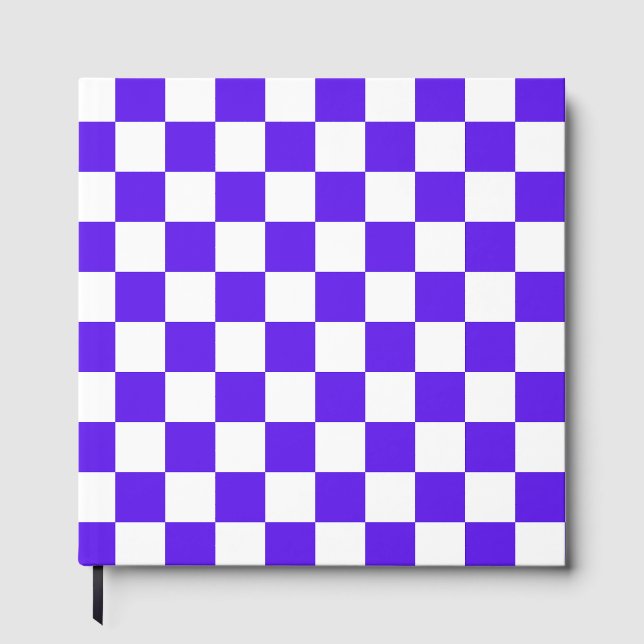 Classic visual violet checkerboard  gästböcker (Framsida)