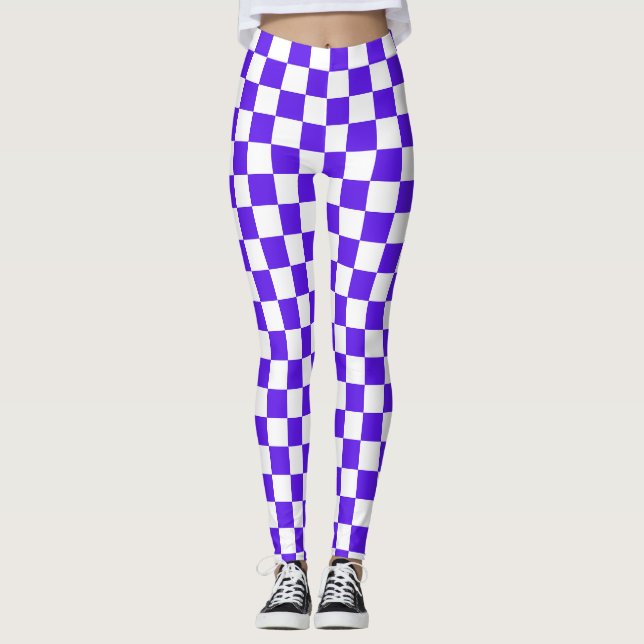 Classic visual violet checkerboard  leggings (Framsida)