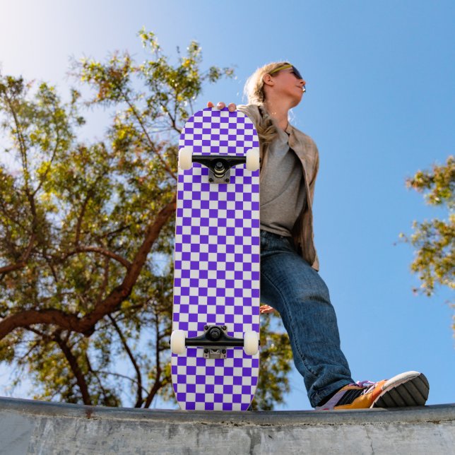 Classic visual violet checkerboard  mini skateboard bräda 18,5 cm (Utomhus 1)