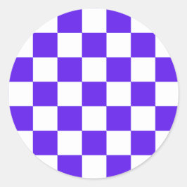 Classic visual violet checkerboard  runt klistermärke