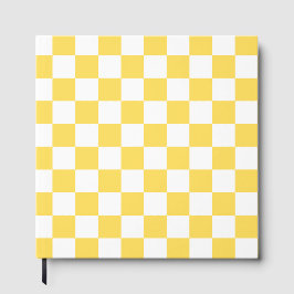 Classic visual yellow checkerboard  gästböcker