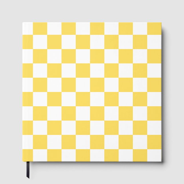 Classic visual yellow checkerboard  gästböcker (Framsida)