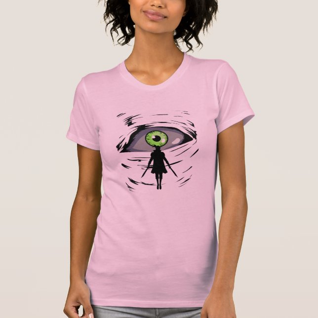 Classic Warrior Grönt Öga T Shirt (Framsida)