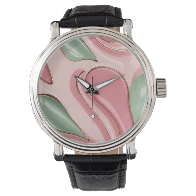 Classic watch in stylish abstract graphic armbandsur (Framsida)