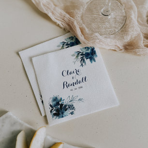 Classic Watercolor Blommigt Bröllop Napkins Pappersservett