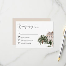 Classic Watercolor English Manor House Bröllop