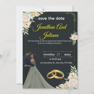 Classic Wedding Invitation 2025" Inbjudningar