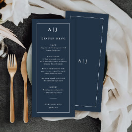 Classic wedding monogram dinner meny