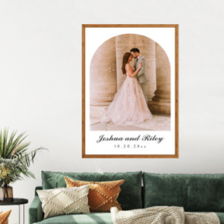 Classic Wedding Photo Poster with Arched Design