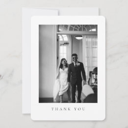 Classic Wedding Photo Rounded Thank You Card Tack Kort