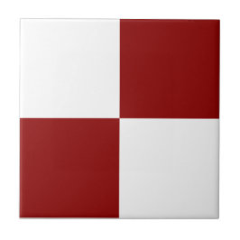 Classic White and Christmas Red Square Box Pattern Kakelplatta