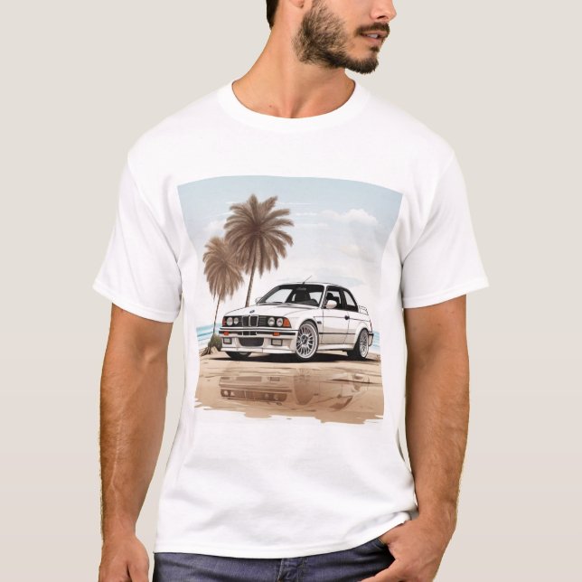 Classic White BMW M3 Tee - Timeless Beach Style (Framsida)