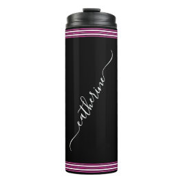 Classic White Cursive Script Name Hot Pink Black