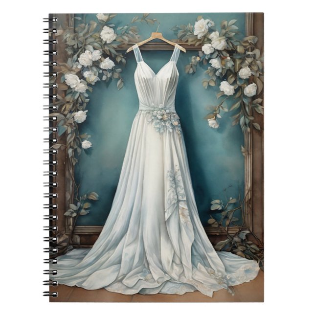 Classic White Dress Bröllop Anteckningsbok (Framsidan)