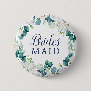 Classic White Flowers Bridesmaid Möhippa Knapp