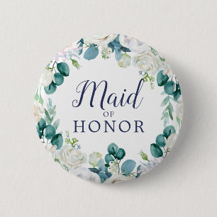 Classic White Flowers Maid of honor Möhippa Knapp