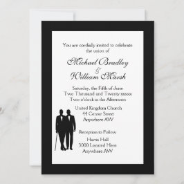 Classic White Gay Wedding-inbjudan Inbjudningar