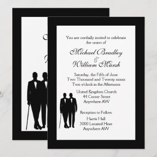 Classic White Gay Wedding-inbjudan Inbjudningar