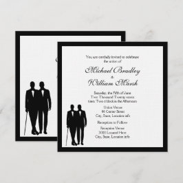 Classic White Gay Wedding-inbjudan Inbjudningar