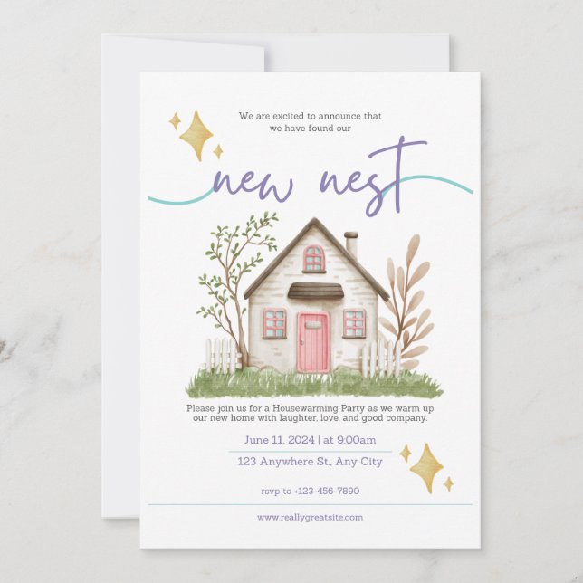 Classic White House Warming Inbjudan Card (Framsida)