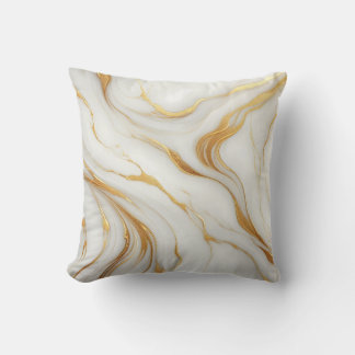 Classic White Marble Dekorativ kudde med Guld Vein