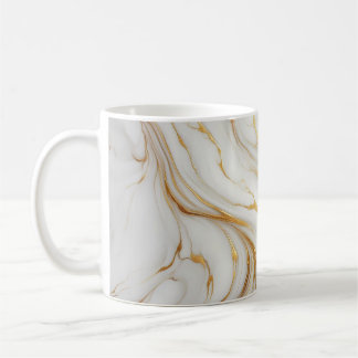 Classic White Marble Mugg med Guld Veins