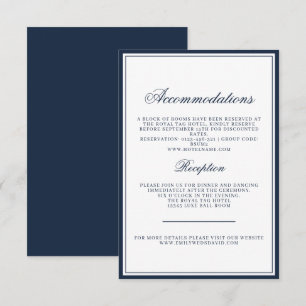 Classic White Navy Elegant Regal Tilläggskort