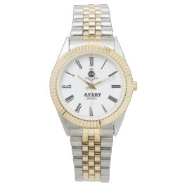 Classic White Personalized Roman Numerals Custom Armbandsur