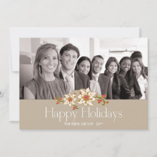 Classic White Poinsettia Corporate Helgdag Card Julkort