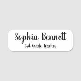 Classic White Teacher Name Badge Namnbricka