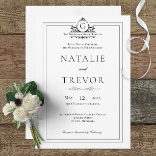 Classic White Wedding-inbjudan Inbjudningar