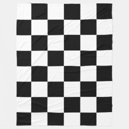 Classic White with Black Square Style Fleecefilt