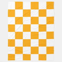 Classic White with Bright Orange Square Style Fleecefilt