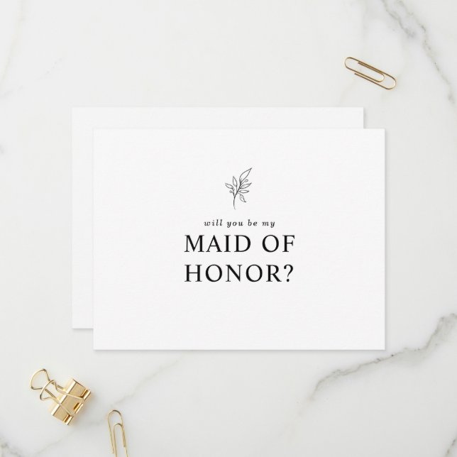 Classic Will you be my maid of honor Inbjudan Vykort (Fram/Back In Situ)