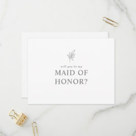 Classic Will you be my maid of honor Inbjudan Vykort