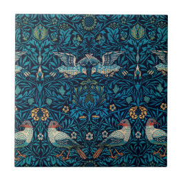 Classic William Morris Blue mönster l Blommigt Bir Kakelplatta