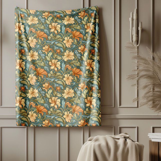 Classic William Morris Mysiga Elegance pastel färg Fleecefilt (Classic William Morris Cozy Elegance pastel colors Fleece Blanket)