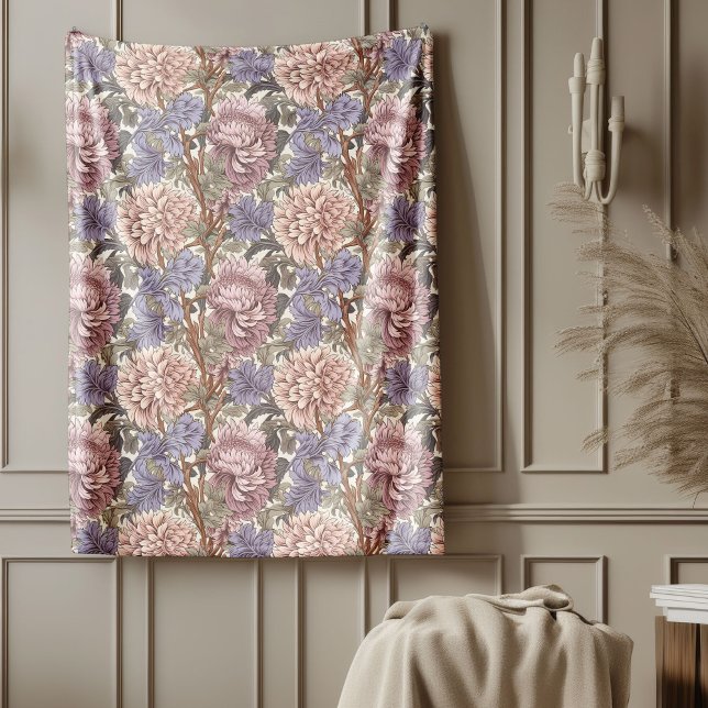 Classic William Morris Mysiga Elegance pastel färg Fleecefilt (Classic William Morris Cozy Elegance pastel colors Fleece Blanket)