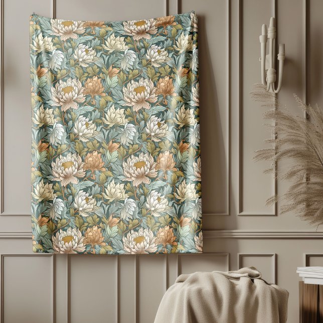 Classic William Morris Mysiga Elegance pastel färg Fleecefilt (Classic William Morris Cozy Elegance pastel colors Fleece Blanket)
