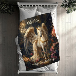 Classic Winged Unicorn Magic Fairytale Horse Fleecefilt