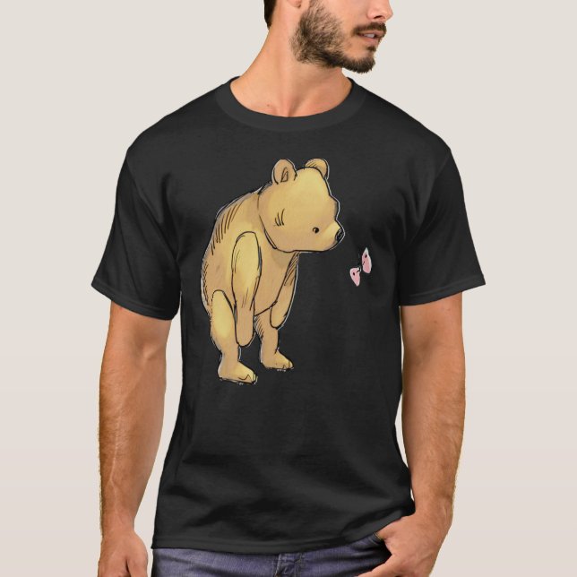 Classic Winnie the Pooh - Pooh pratar med Butterfl T Shirt (Framsida)