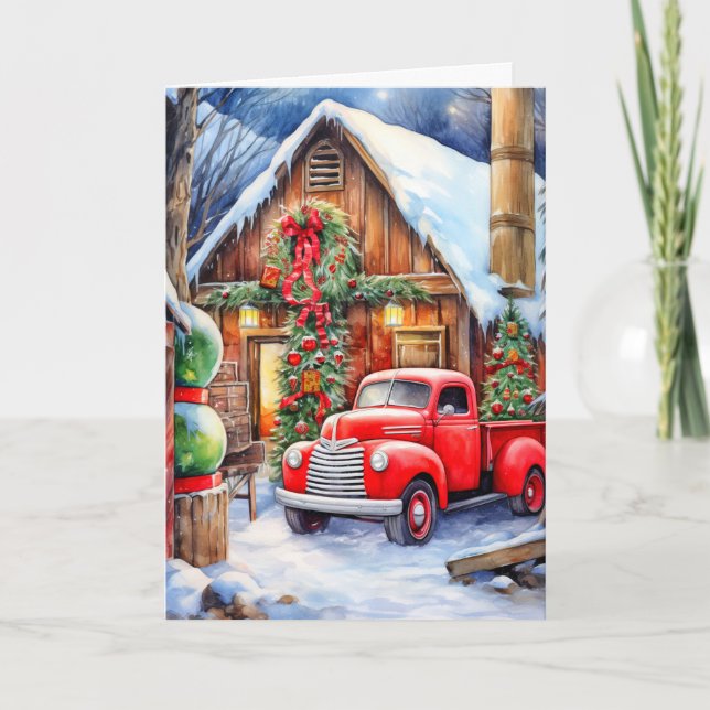 Classic Winter Farmhouse | GOD JUL Helgkort (Framsida)